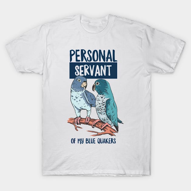 Blue Quaker Design for a Blue Monk Parakeet Owner T-Shirt by ErdnussbutterToast